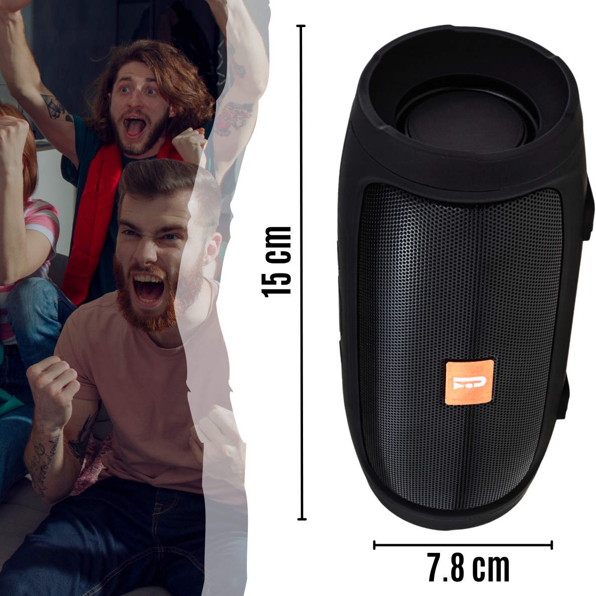 GŁOŚNIK BLUETOOTH BEZPRZEWODOWY PRZENOŚNY MOBILNY RADIO BASS Z RADIO FM Czas pracy 6 h