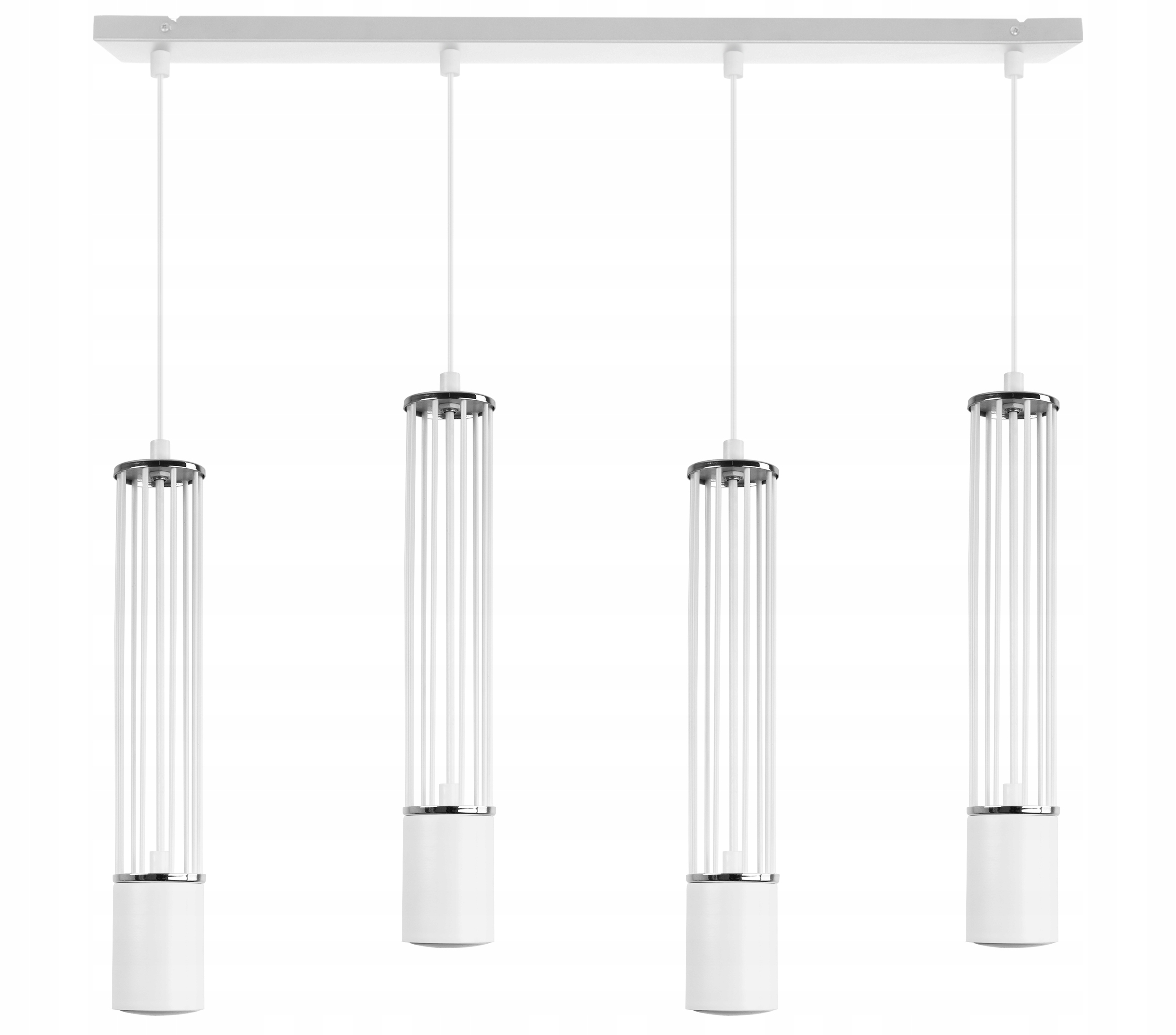 Led Závěsná Stropní Lampa Loftová Lišta Bílá Tuba Elegantní Chrom Do Obývacího Pokoje