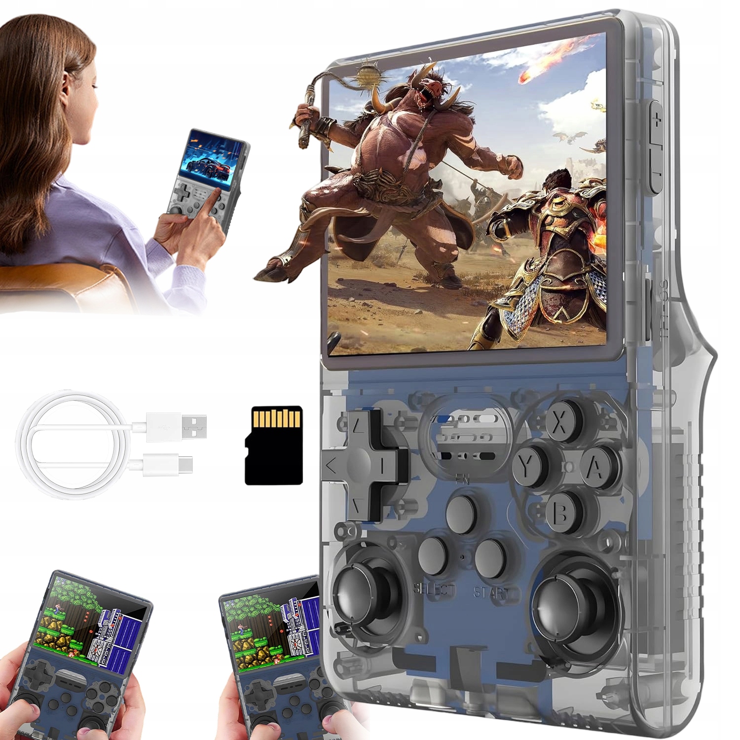 Inteligentny Przenośna Konsola Do Gier Retro 3,5 Cala Podwójne Joysticki