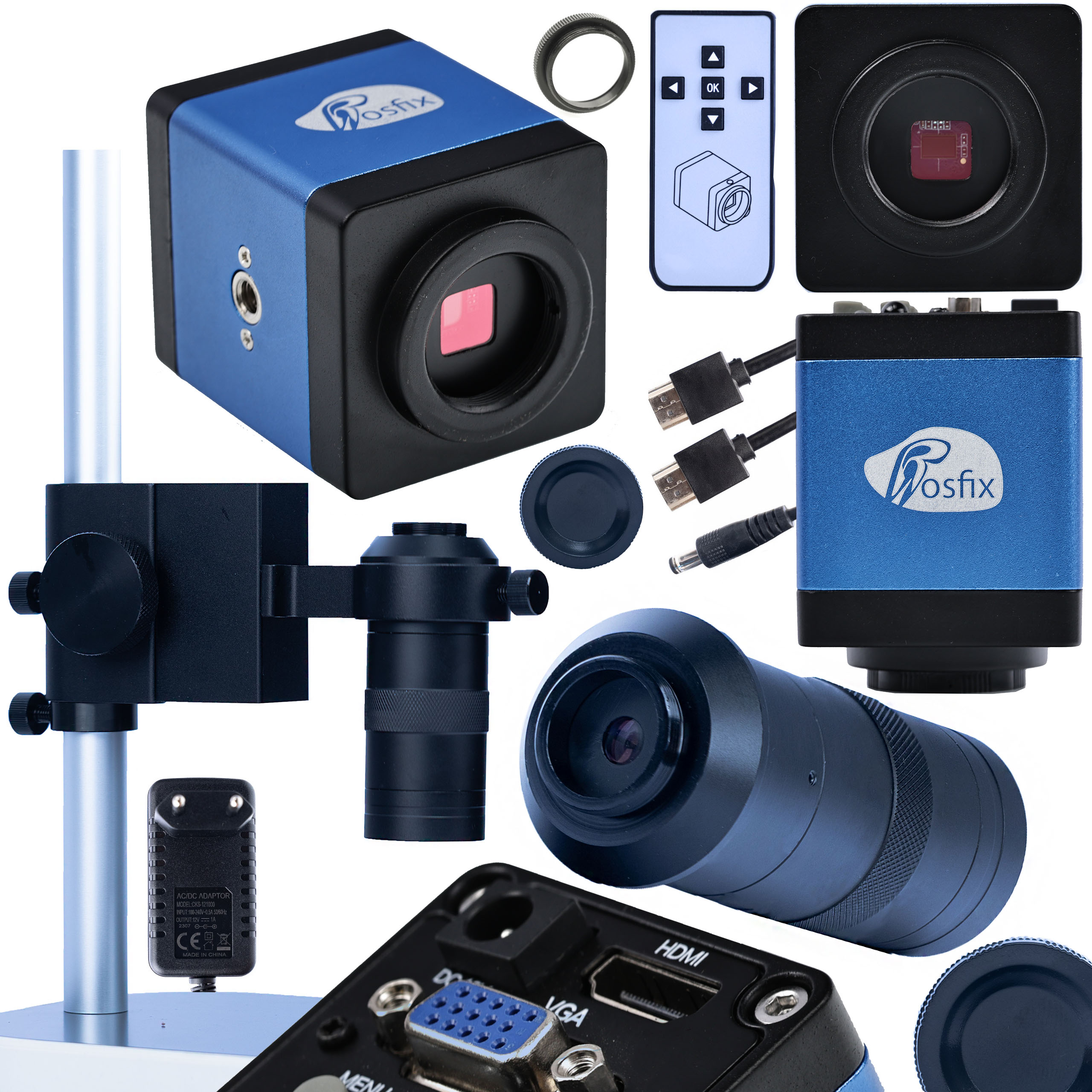 Profesionální Digitální Mikroskop S Kamerou Hdmi Blue Draco Pro Sada 3V1