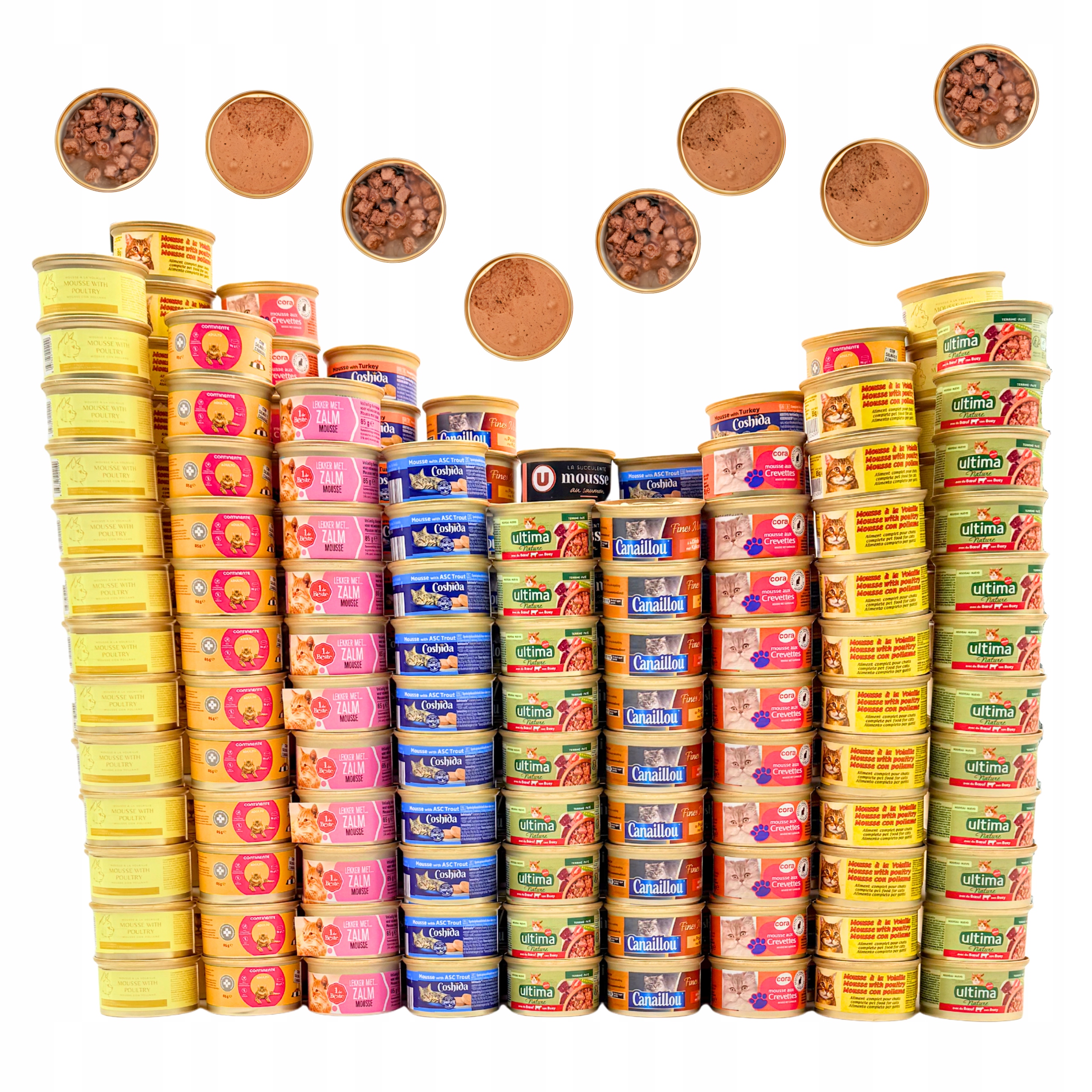 Karma mokra dla kota MIX smaków Pakiet 90 szt. x 85 g puszki musy