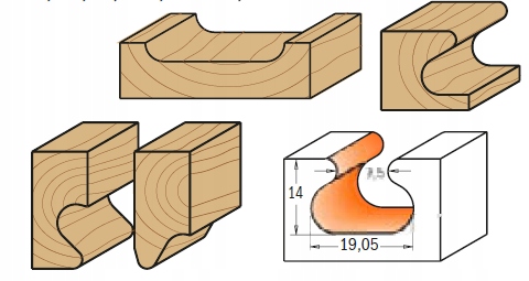 Frez CMT prosty 955.102.11 D=19,5mm ,uchwyt S=8mm Marka CMT