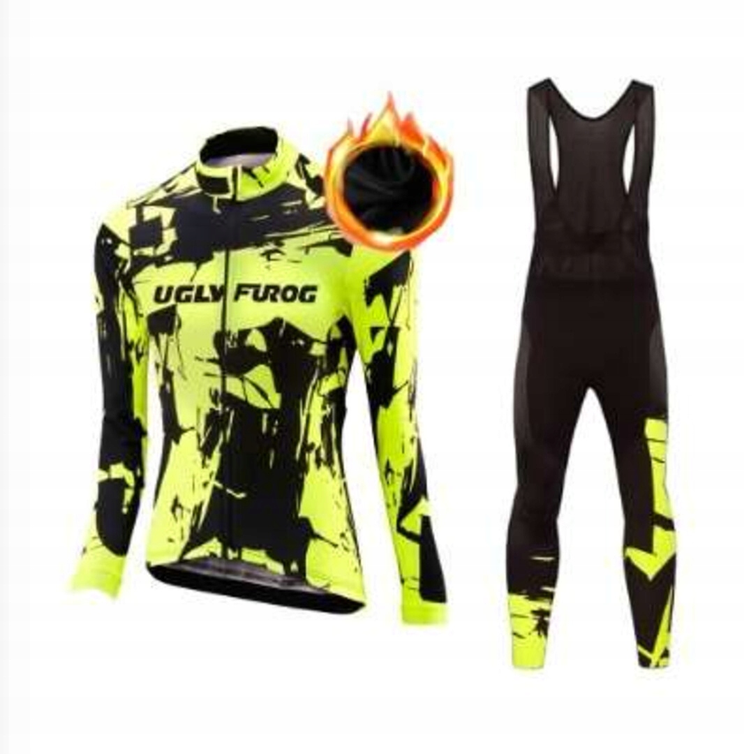 Cyklistická sada Ugly Frog Plná Dlouhé Rukávy Zimní Fleece pro cyklistu Mtb