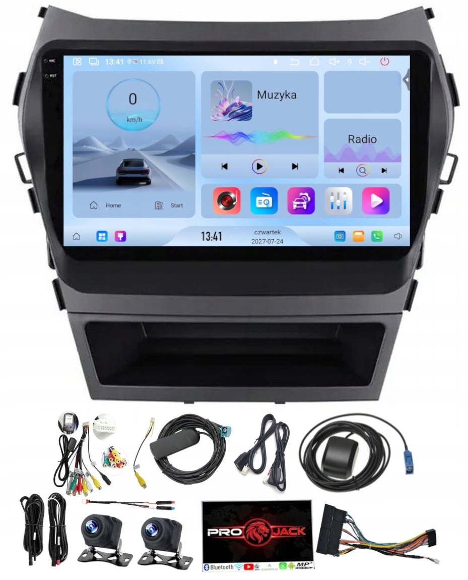Rádio Navigácia Carplay Android Hyundai Sante Fe IX45 13-17 4GB 64GB Sim