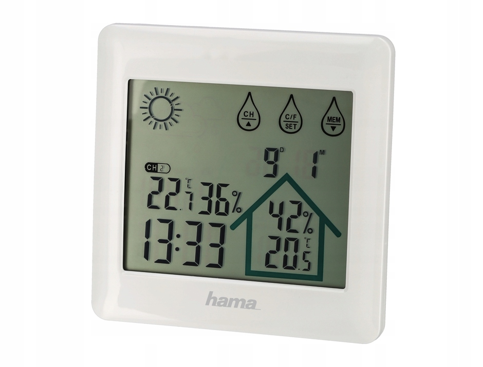 Hama STACJA POGODY ACTION BIAŁA Zasilanie bateryjne