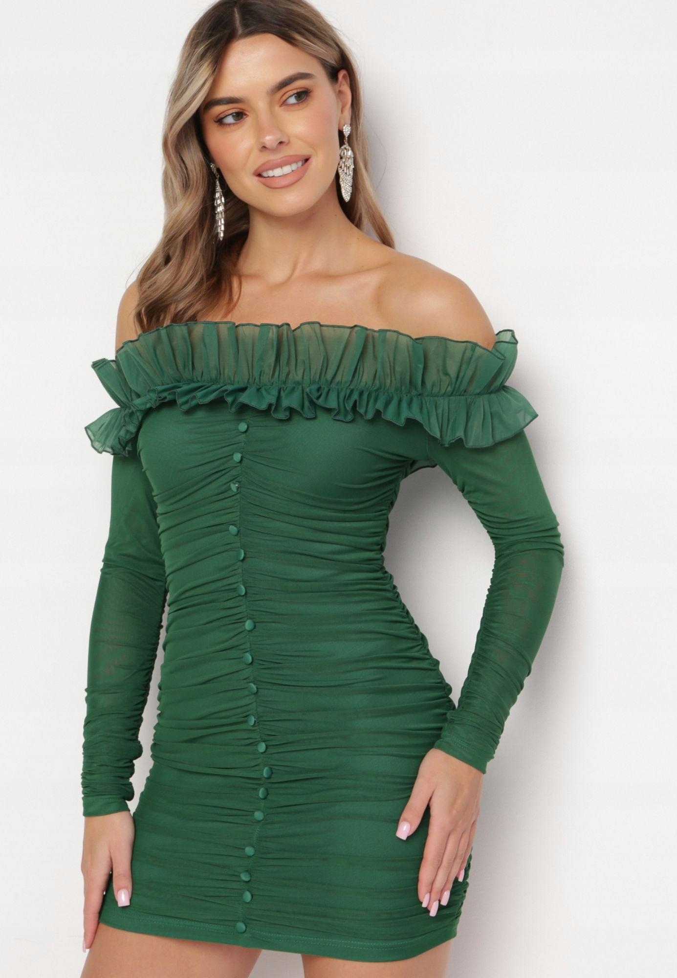 Born2Be Tmavě zelená Šaty M/L Španělština