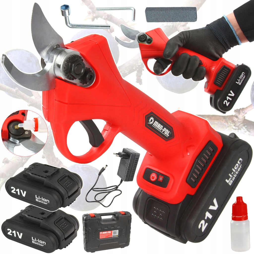 Zahradní Nůžky Kovádlové Elektrické Zahradní Nůžky 2 x Aku 21V