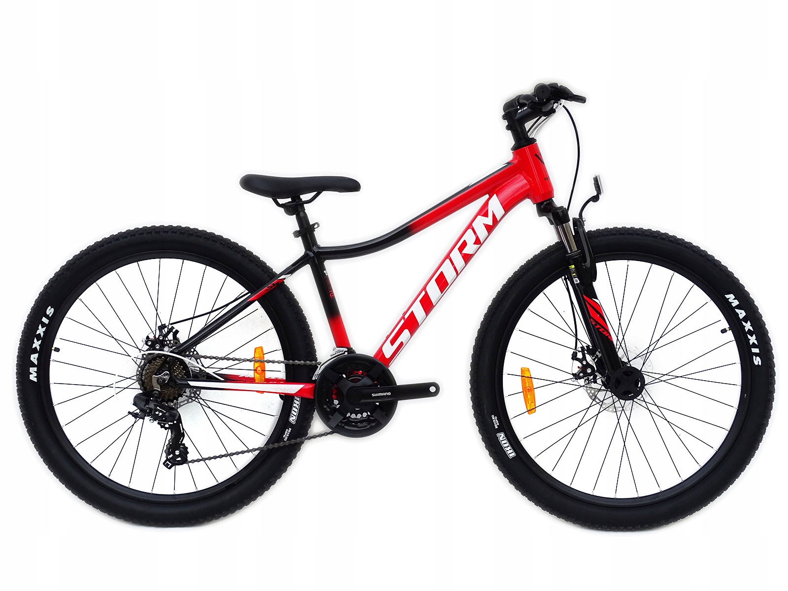 Rower 26 Storm Górski Mtb Aluminiowy Racer 15'' Czerwony 2 X Tarczowy Amt