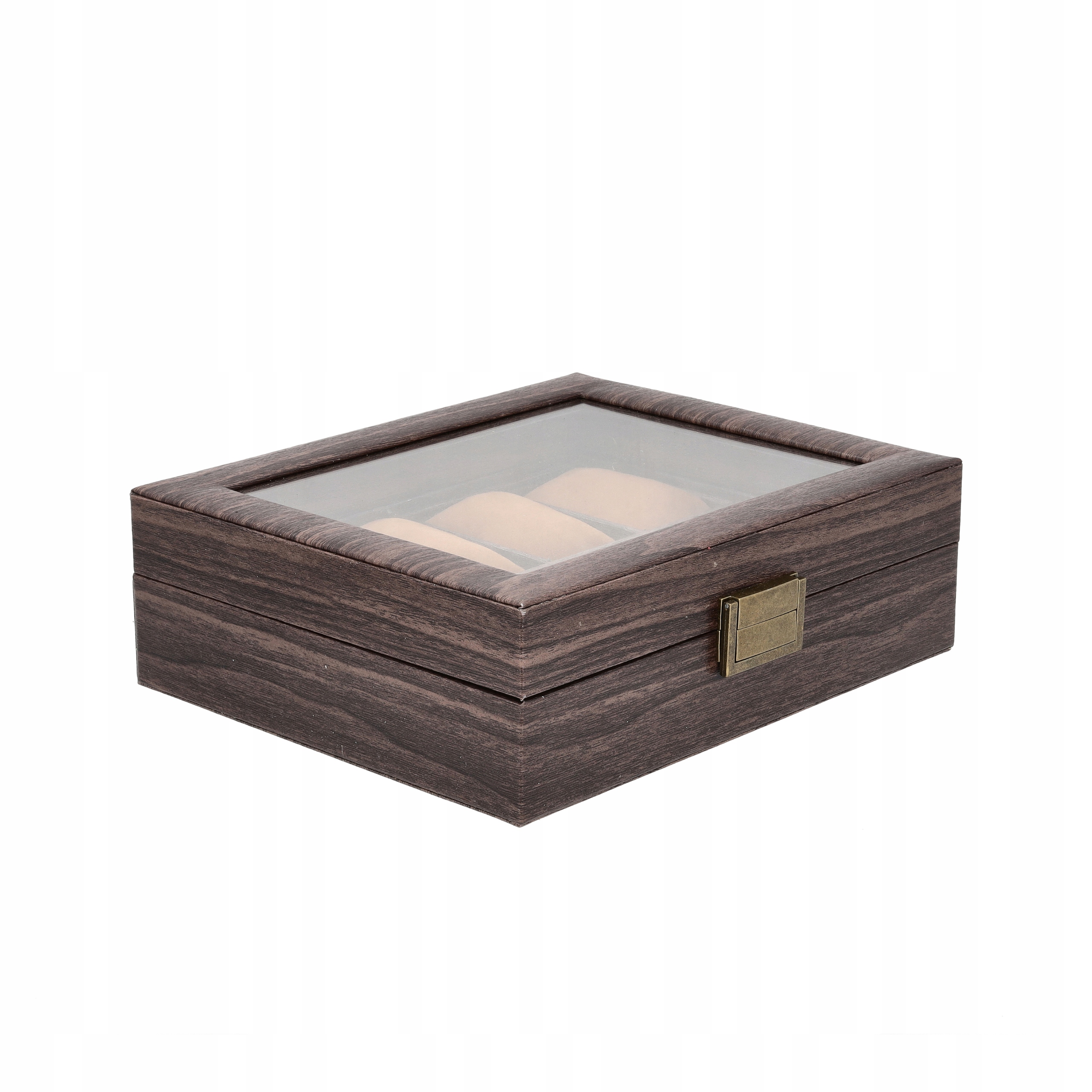 ETUI NA ZEGARKI BIŻUTERIĘ PUDEŁKO ORGANIZER SZKATUŁKA KASETKA 8SZT BRĄZ G32 Stan opakowania oryginalne