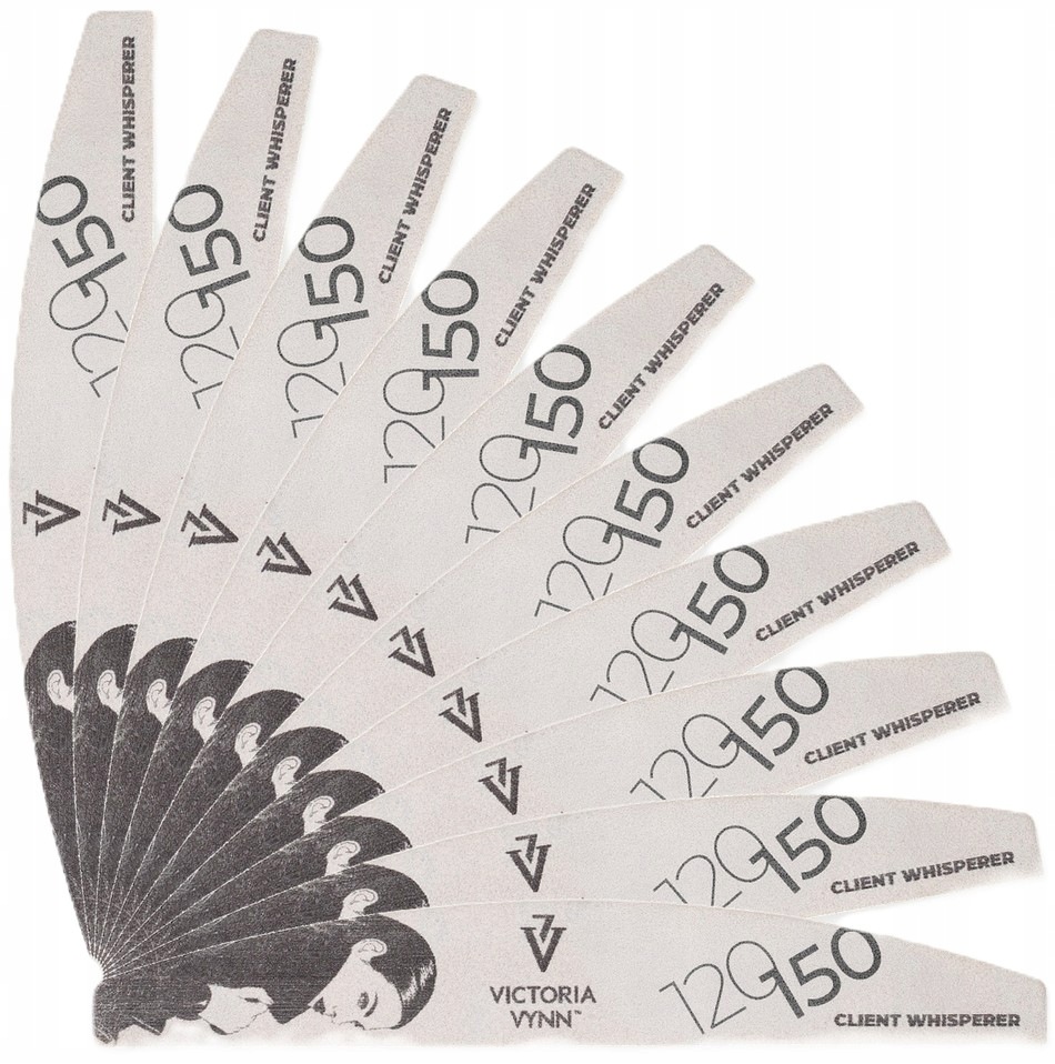 3x Victoria Vynn Pilník Půlměsíc Nail File Client Whisperer 120/150 10 Ks