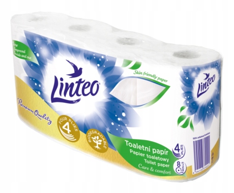 

Papier toaletowy Linteo 4w biały miękki 8 rolek
