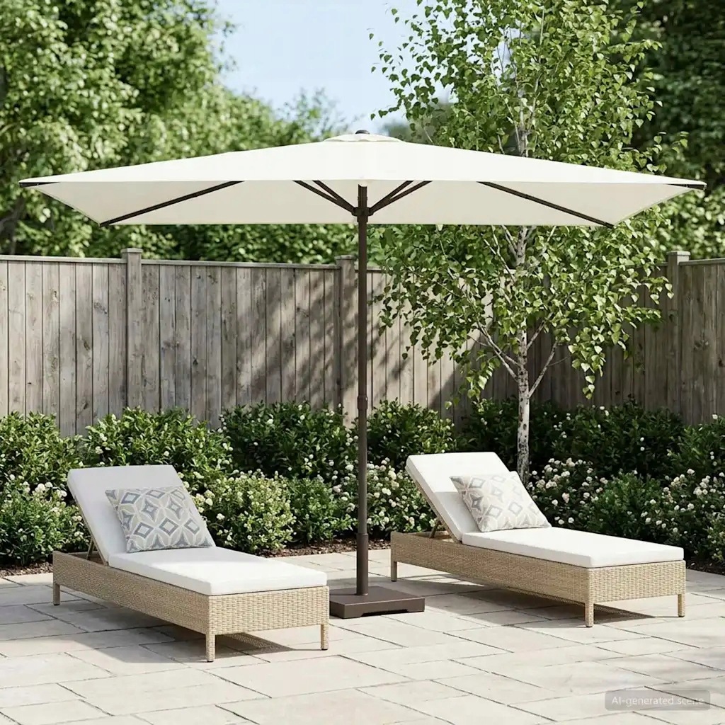 vidaXL Zahradní slunečník 200 x 300 cm Polyester Obdélníkový Krémová