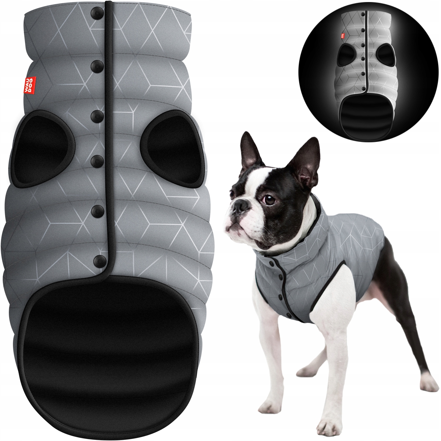 Levně Bunda pro psa s regulací obvodu, lehká, reflexní, pohodlná, vel. XL (L65)