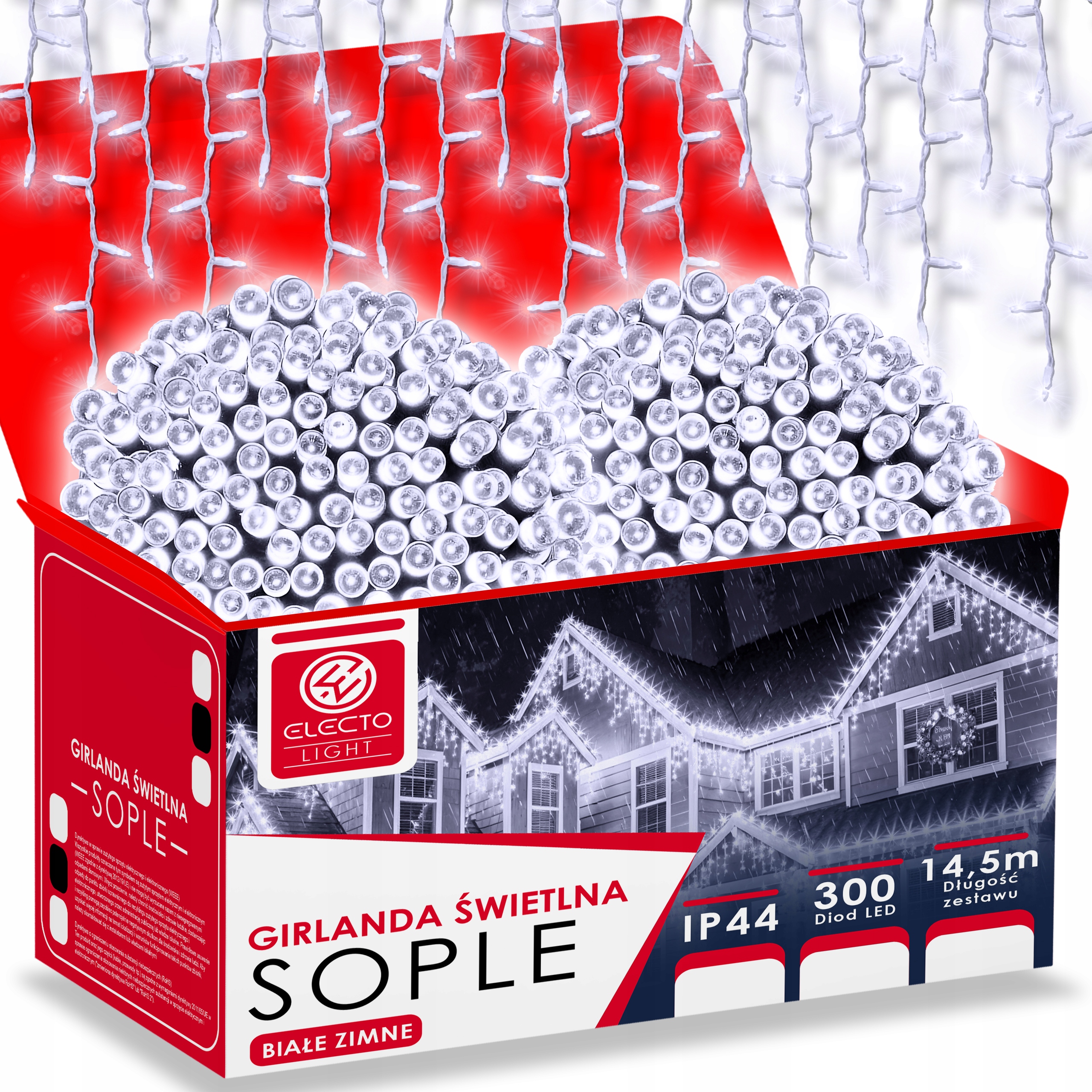 SOPLE LAMPKI CHOINKOWE 300 LED 14.5M ZEWNĘTRZNE ŚWIATEŁKA ŚWIĄTECZNE +FLASH