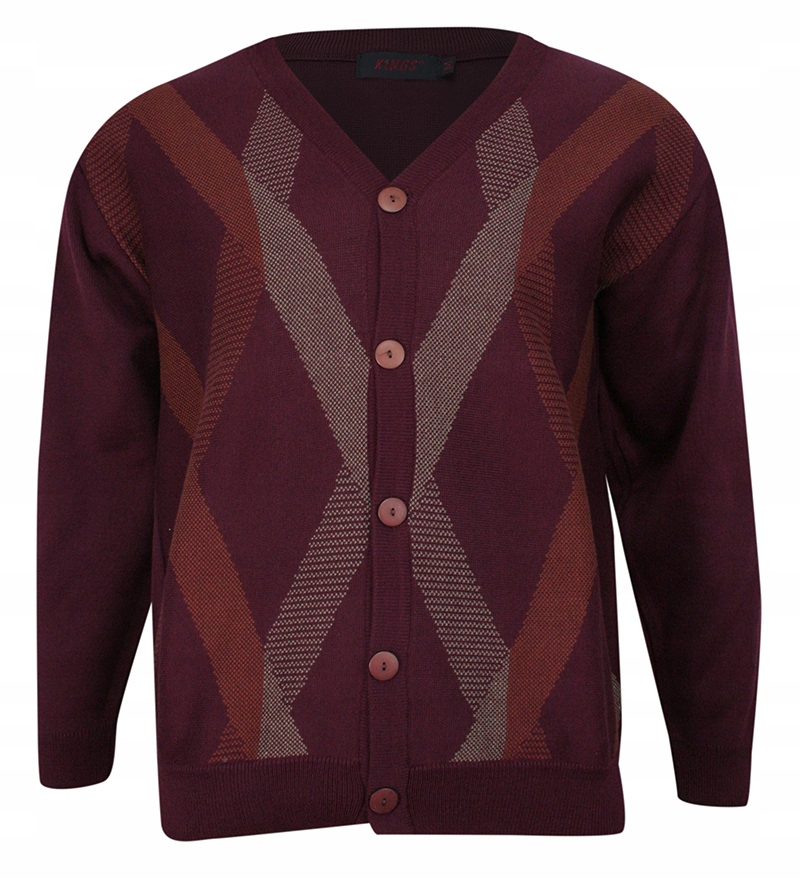 Bordový pánský svetr Kardigan -kings- M