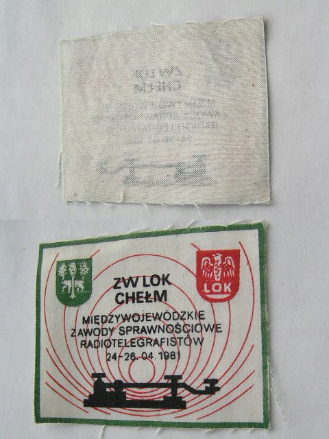 CHEŁM ZW LOK MIĘDZYWOJEWÓDZ AWODY SPRAWNOŚCIOW RADIOTELEGRAFISTÓW Naszywka