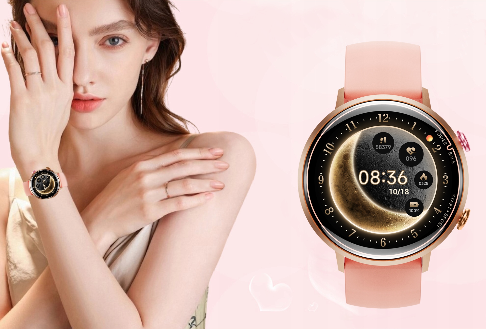 SMARTWATCH DAMSKI WODOODPORNY 5ATM DO PŁYWANIA AMOLED SMS POMIARY SPORT PL Model inny