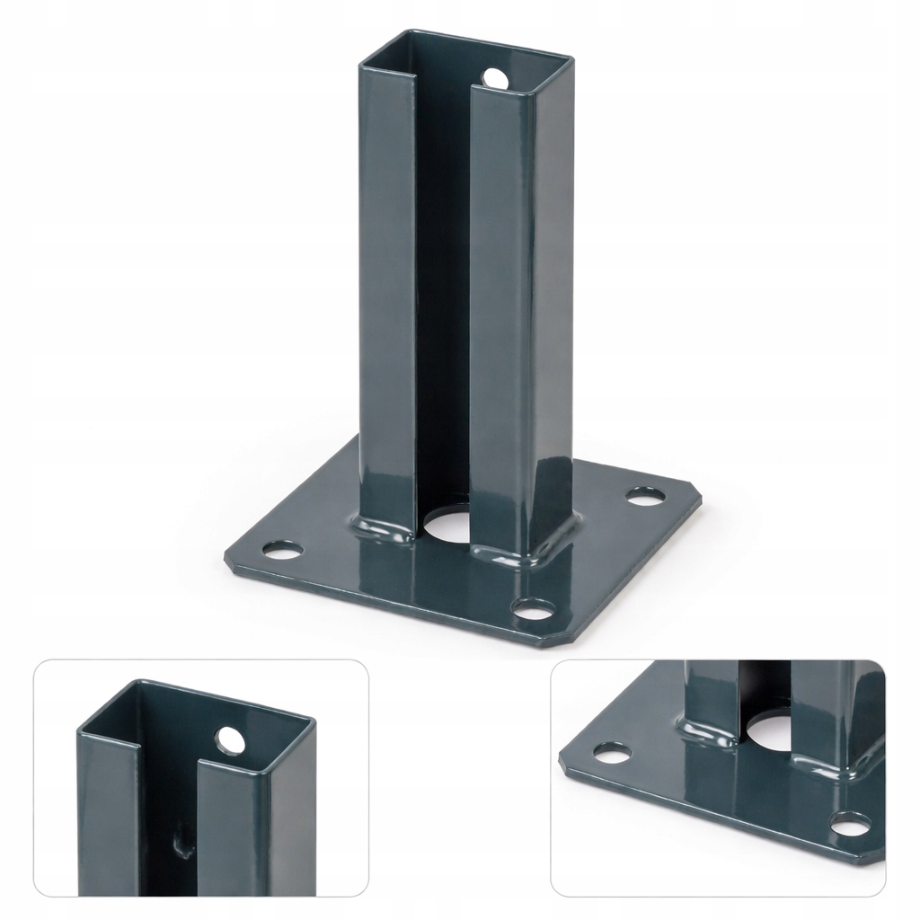 PODSTAWA SŁUPKA PANELOWEGO STOPKA 60X40 OGRODZENIA MALOWANA GRAFIT