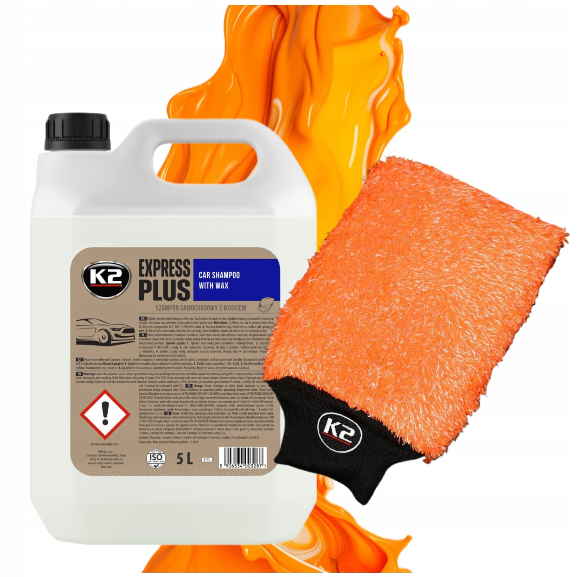 K2 Zestaw Mycia Auta Express 5L Rękawica