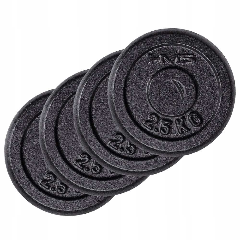 Obciążenia Żeliwne Talerze Na Gryf Sztangę Do Treningu Hms Zestaw 4x2,5 kg