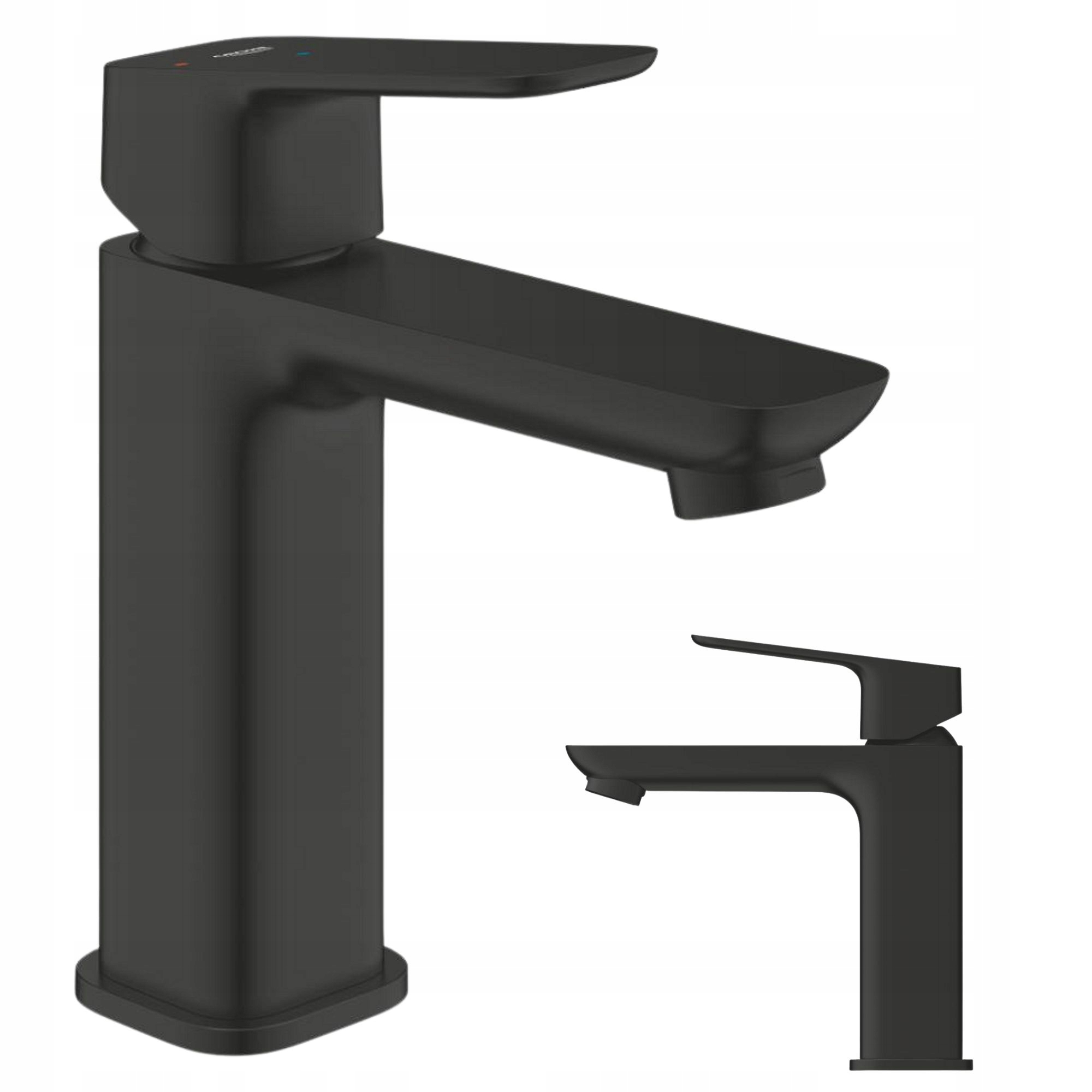 Grohe Cubeo Bateria umywalkowa z korkiem klik-klak 1 1/4 czarny mat