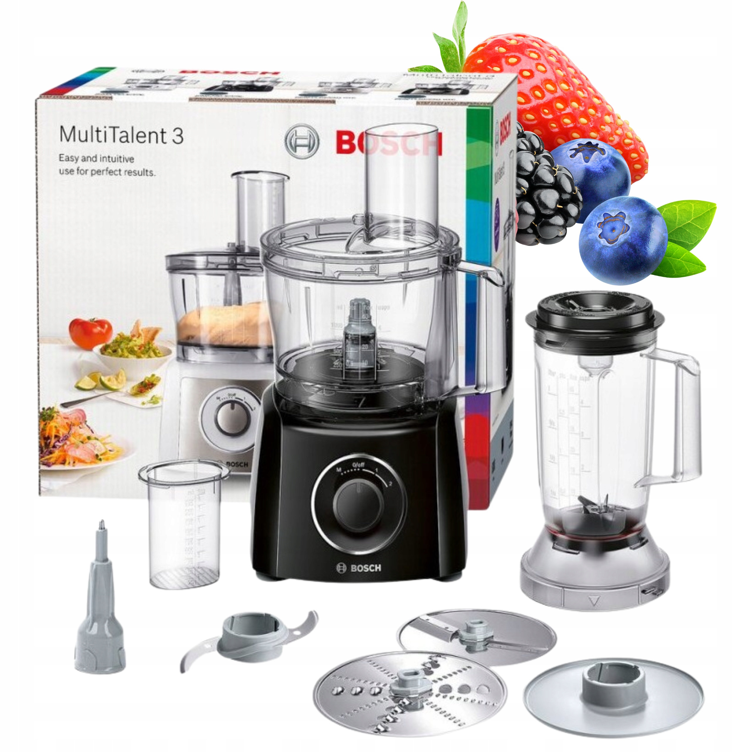 Robot Kuchenny Planetarny Bosch 800 W 2,3l Czarny MultiTalent Blender Tarka