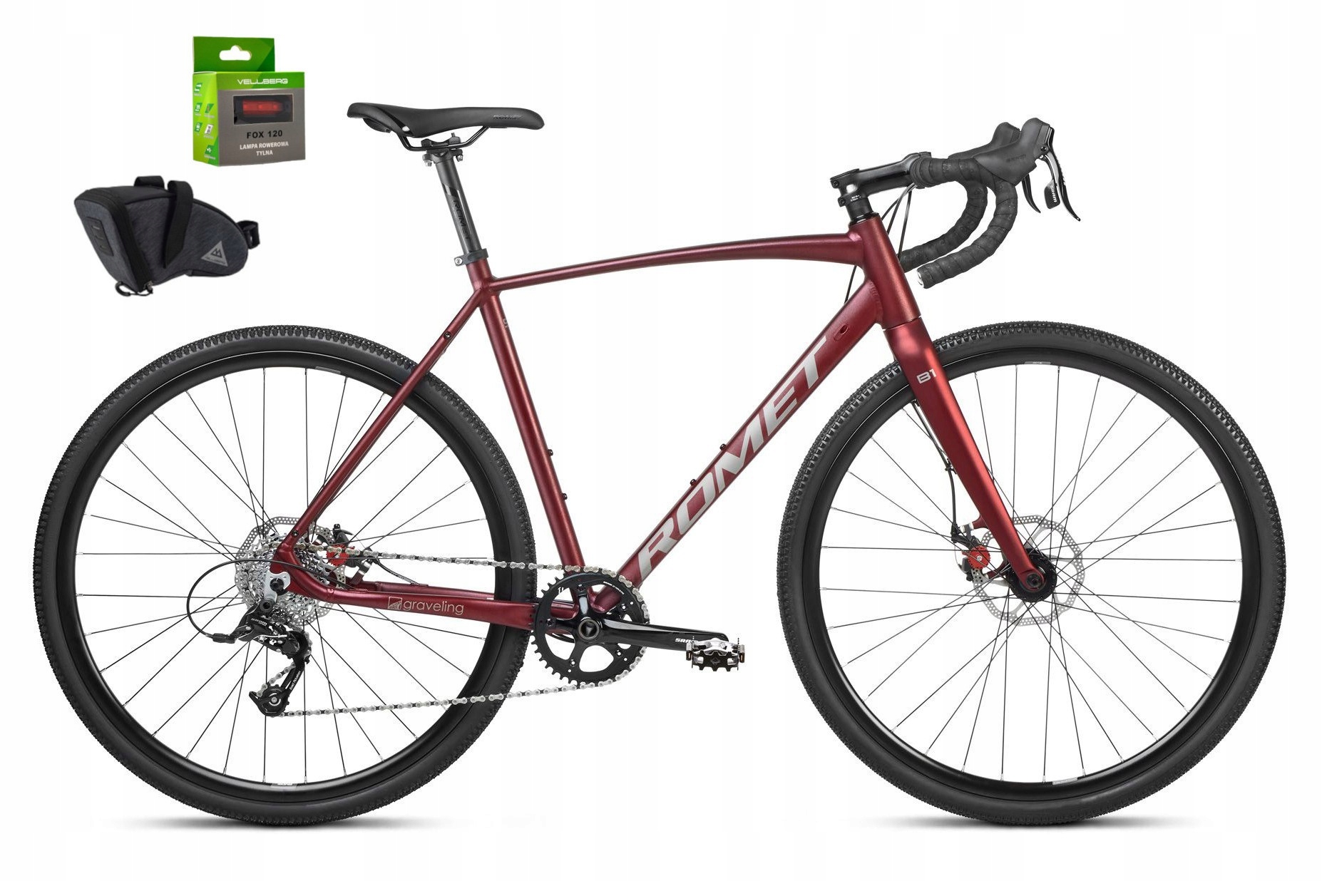 Rower Gravel 28 Romet Boreas 1 Lite Bordowo-grafitowy L 56