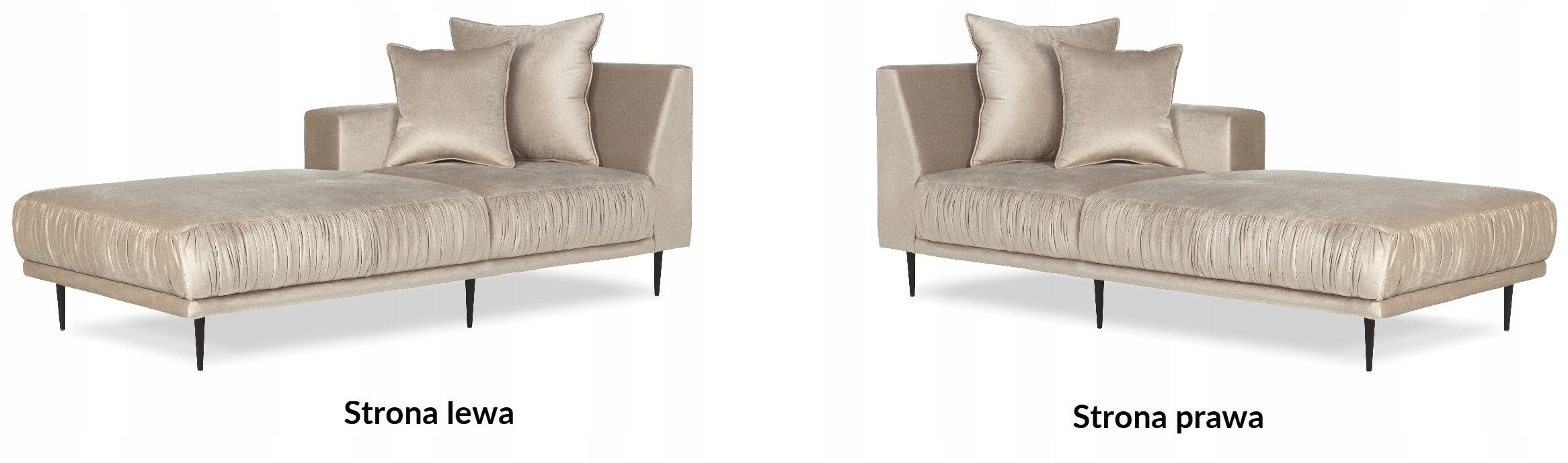 Sofa szezlong leżanka welur velvet HAUSS VELUTTO Wielkość dwuosobowa