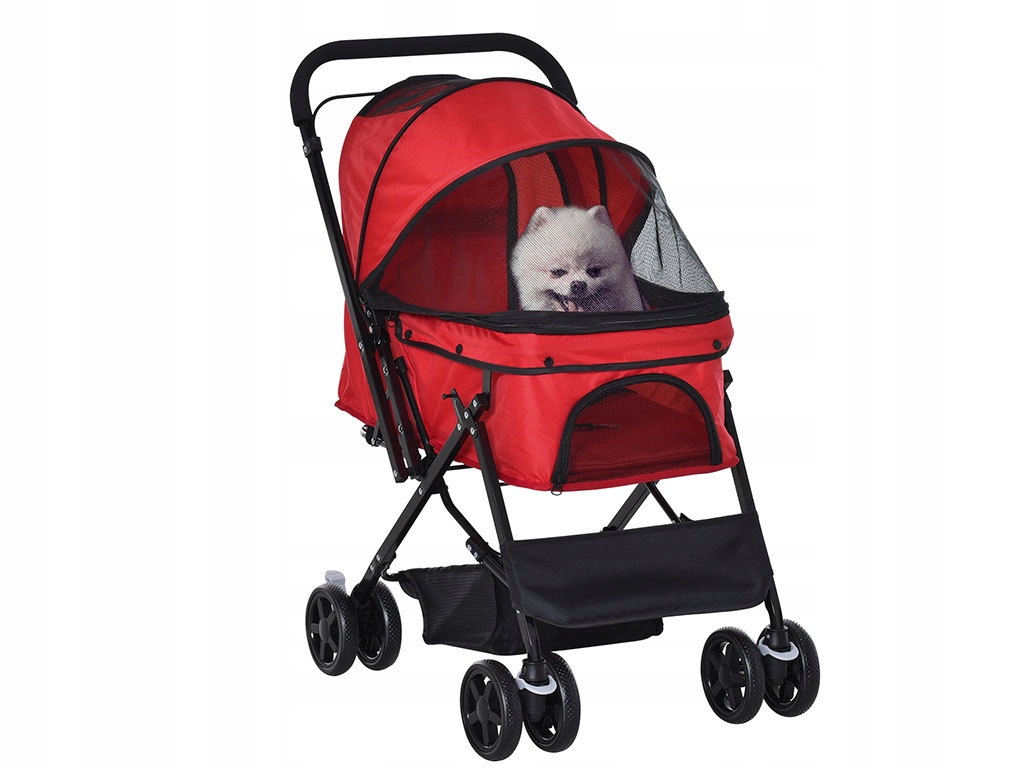Levně Kočárek pro psy Pawhut D00-126RD, červený