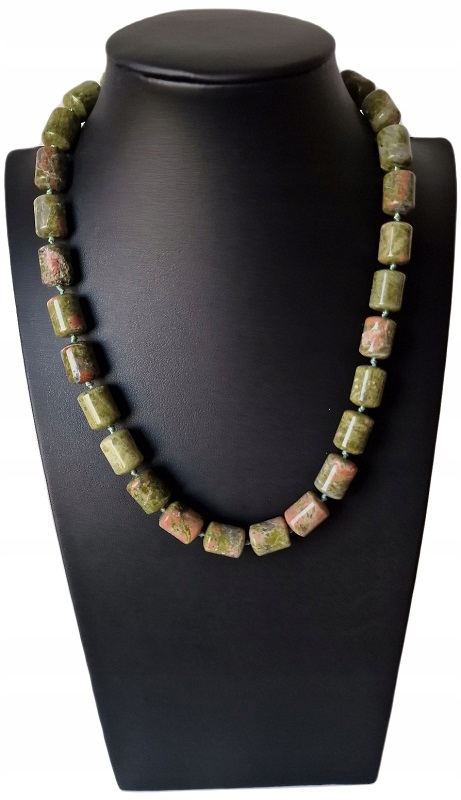 Zelený Jaspis Přírodní Unakit Náhrdelník Kameny Lásky Bohatství Anahata