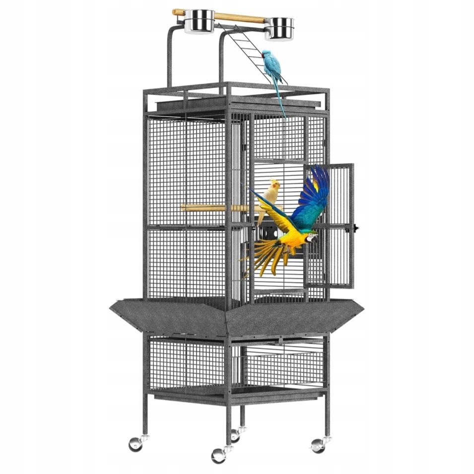 Levně Velká klec pro ptáky o rozměrech 61 palců, kovové klece pro ptáky
