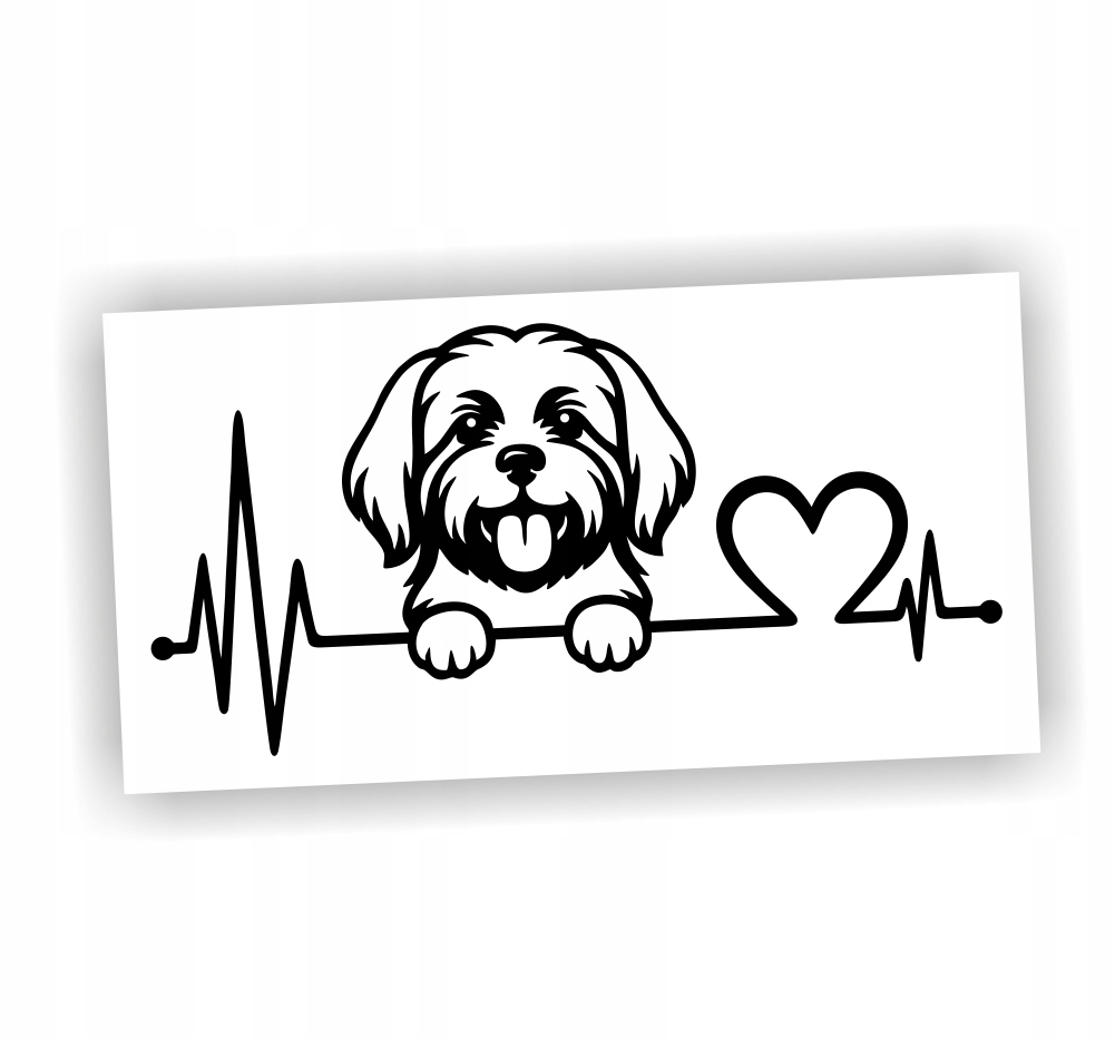 Naklejka Linia Życia Pies Shih Tzu kolor Czarny naklejki na samochód auto!