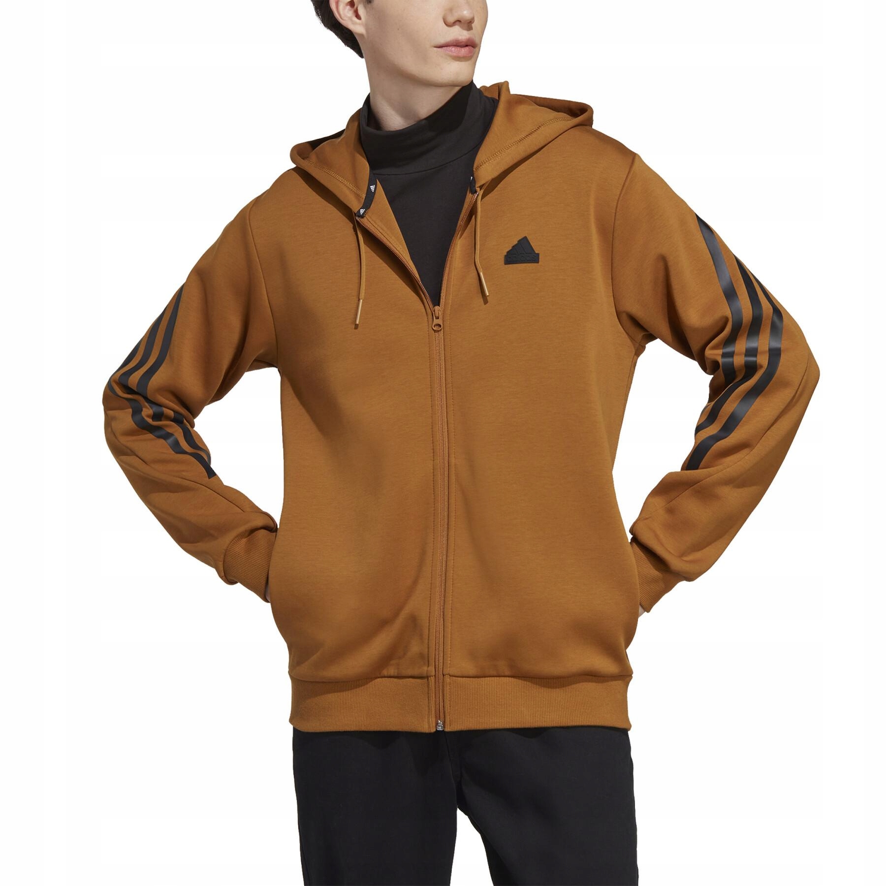 Adidas 3-Stripes Future Icons pánská mikina s kapucí a zapínáním na zip