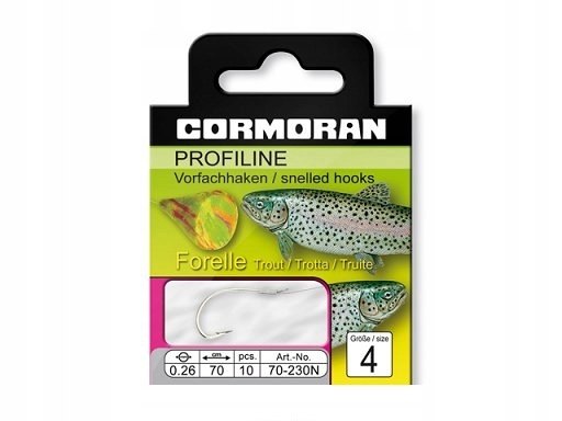 Haczyki Cormoran z przyponem Trout N 0,20mm ro