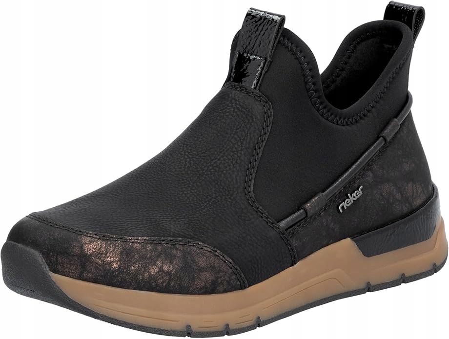 Rieker Černé Sportovní Polobotky S Lakovanými Vložkami 42 6AC