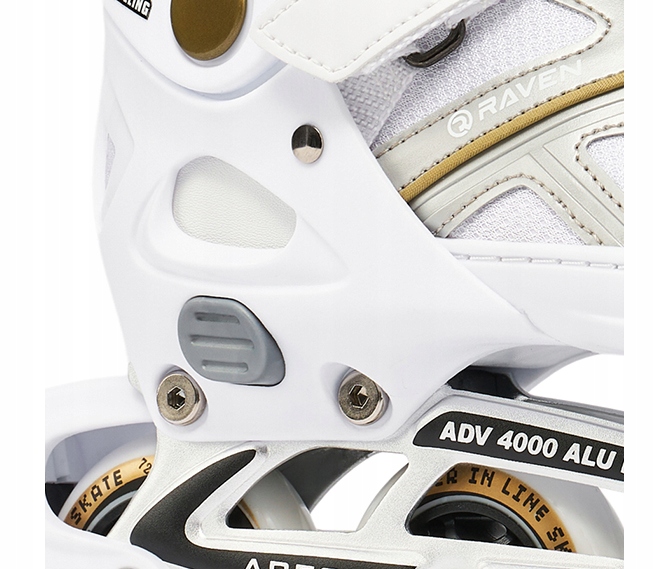 Роликові ковзани Фігурні ковзани 2в1 Регульовані RAVEN Pulse White/Gold 40-43