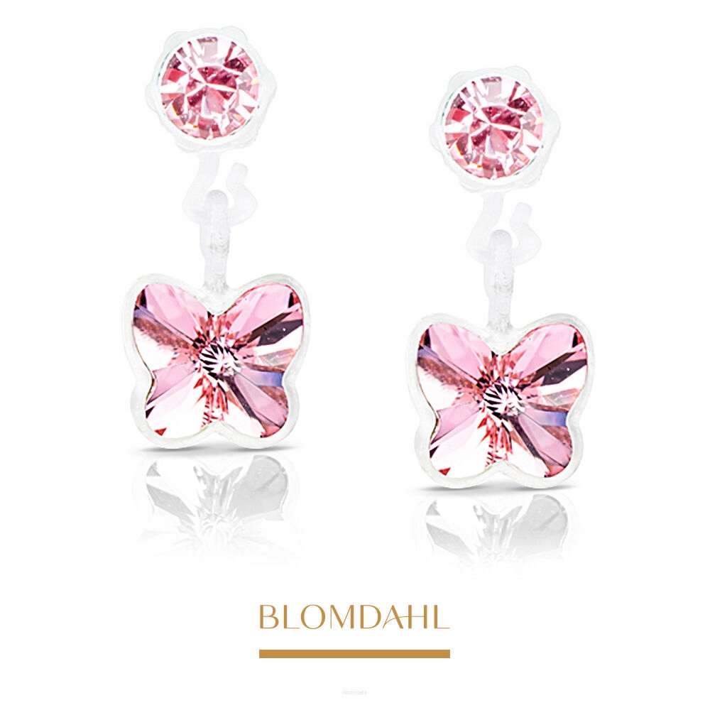 Hypoalergenní Náušnice Blomdahl Motýl světle růžový 4/5 mm