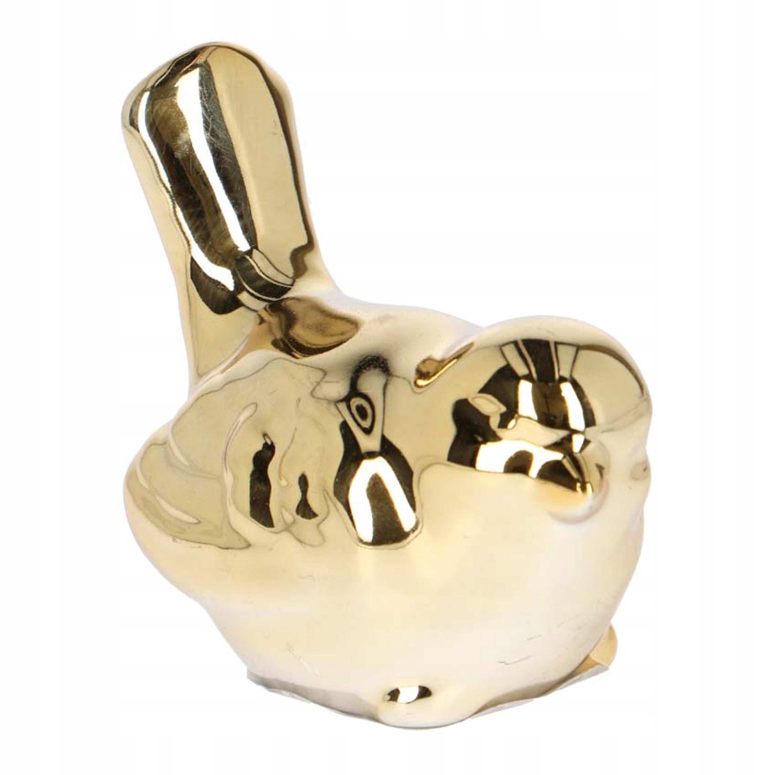 figurka ceramiczna ptaszek złoty 10 x 5,5 x 8cm  | DKC994-24 — 4