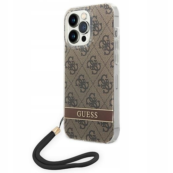 Guess GUOHCP14LH4STW iPhone 14 Pro 6,1" hnědý/brown hardcase 4G Print Str