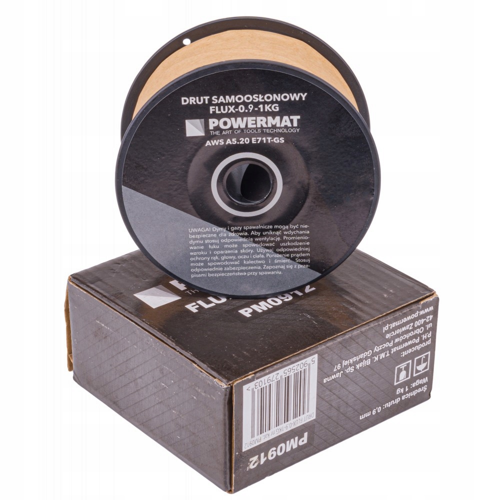 DRUT SPAWALNICZY SAMOOSŁONOWY FLUX 0,9MM 1KG FCAW Marka Powermat