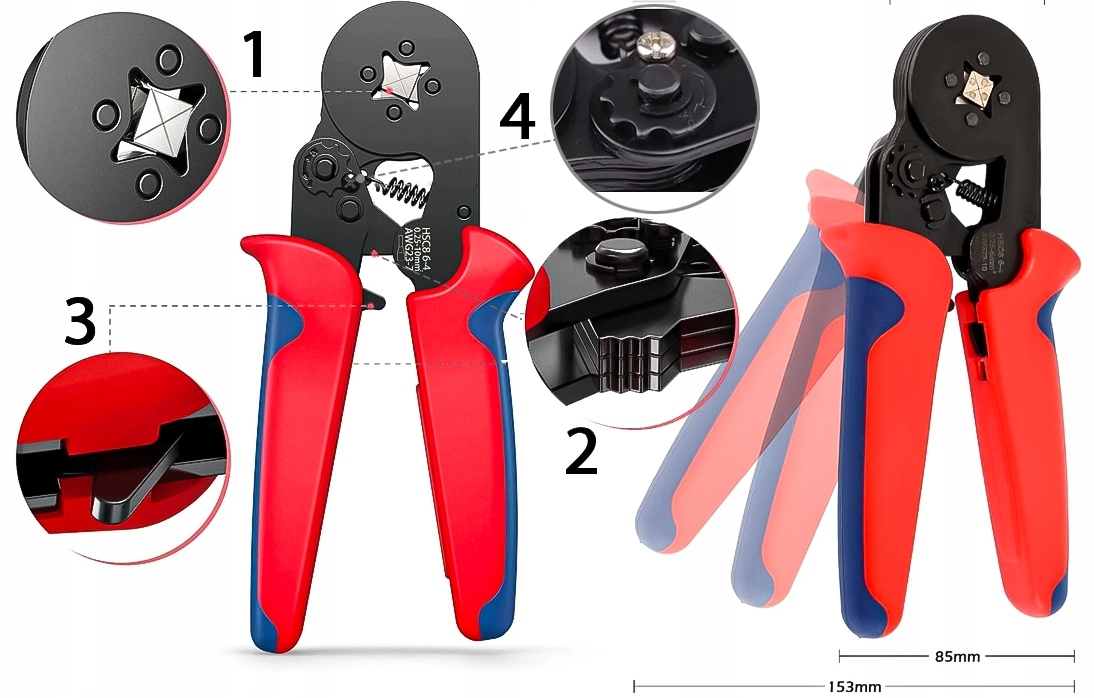 ZACISKARKA PRASKA DO KONEKTORÓW KOŃCÓWEK KABLI PRZEWODÓW SUPER JAKOŚĆ EAN (GTIN) 5905937303239