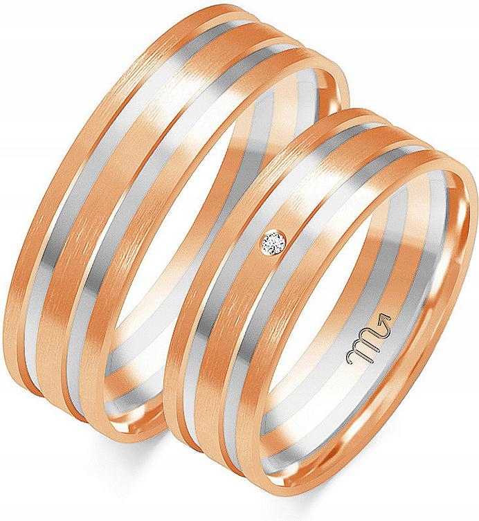 Zlatý snubní prsten pro pár na svatba 14K 585 vel. 14 15 16, dámská pánská kolekce