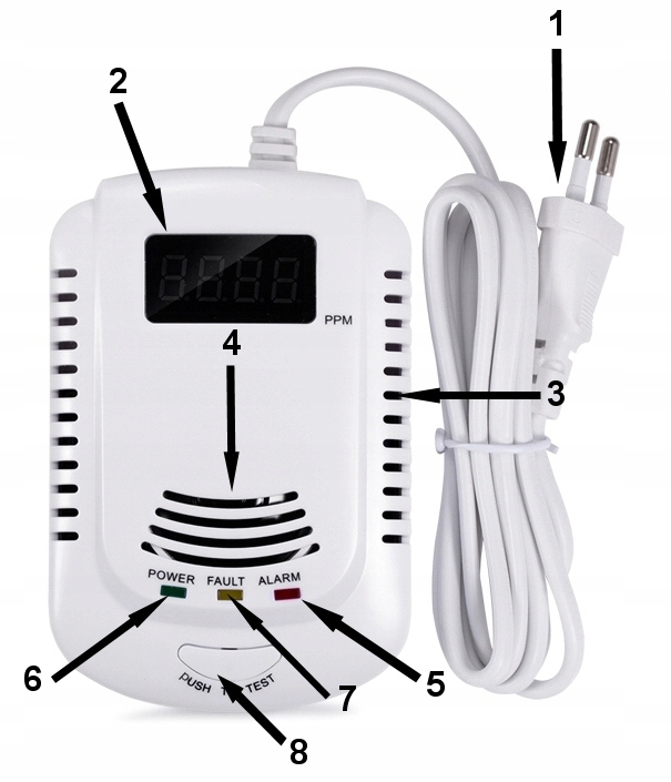 Carbon monoxide detector CO gas alarm Stan opakowania oryginalne
