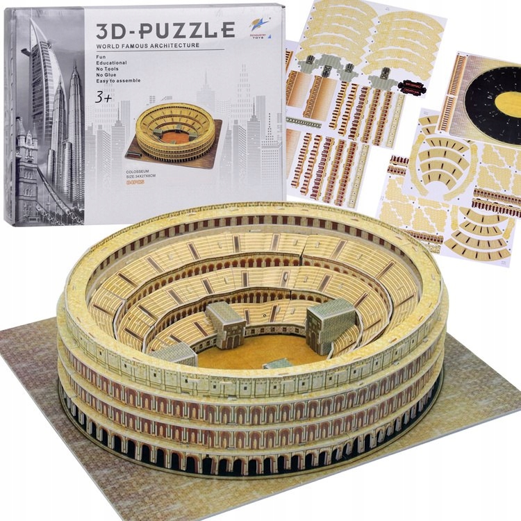 PUZZLE przestrzenne 3D 3D RZYMSKIE KOLOSEUM 34 x 27 cm