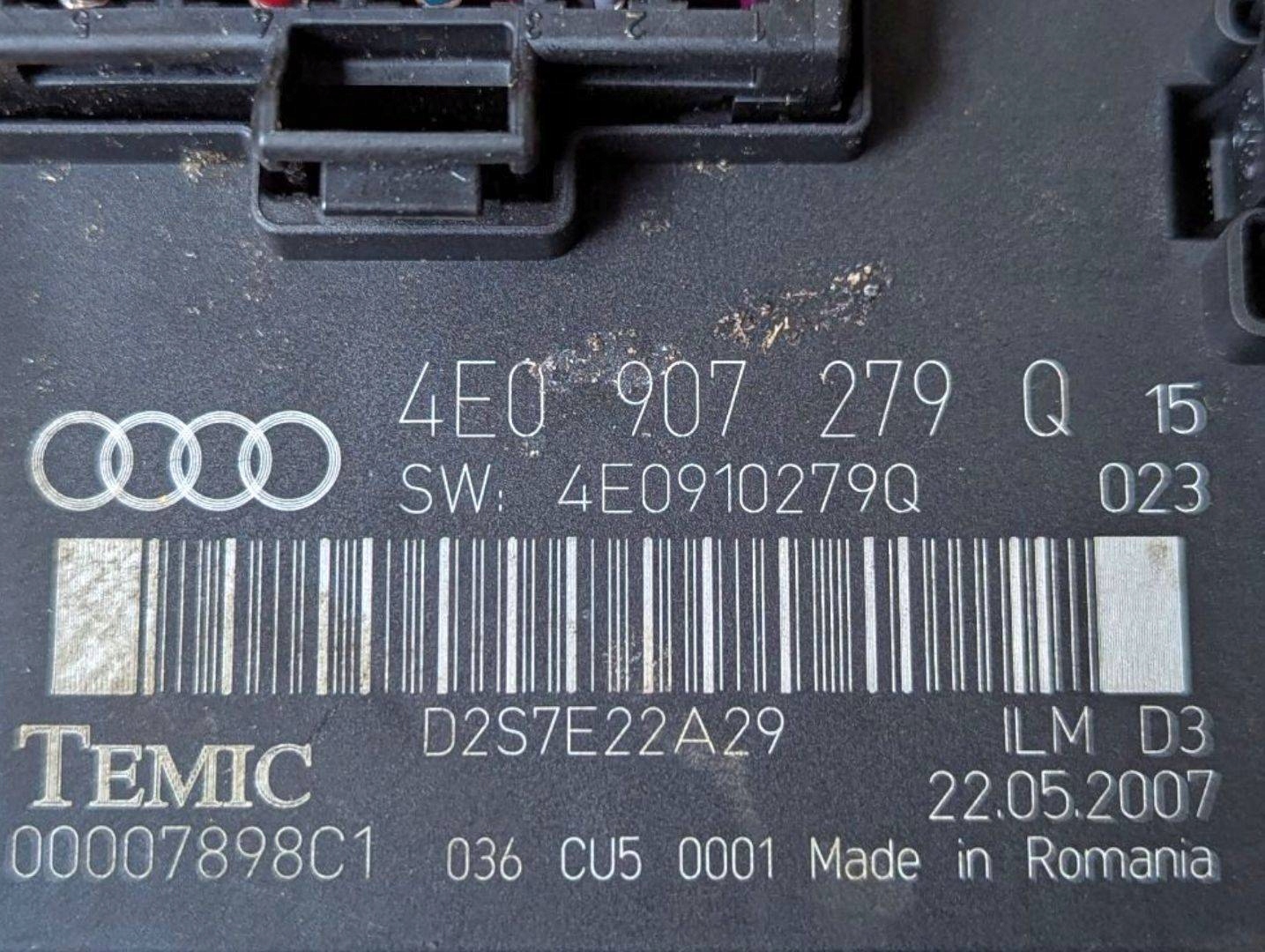 Unité commande confort Audi A8 D3 facelift 2007 4E0907279Q