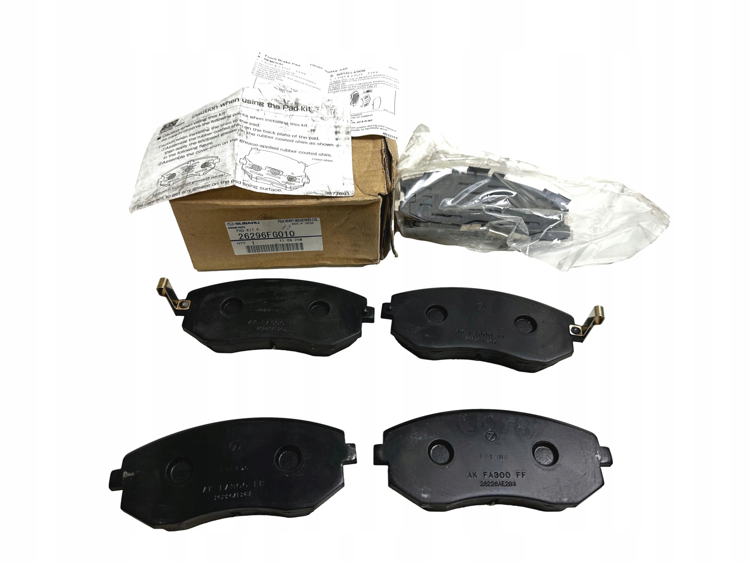 Subaru Klocki Hamulcowe Przód Nowe Oryginał 26296FG010