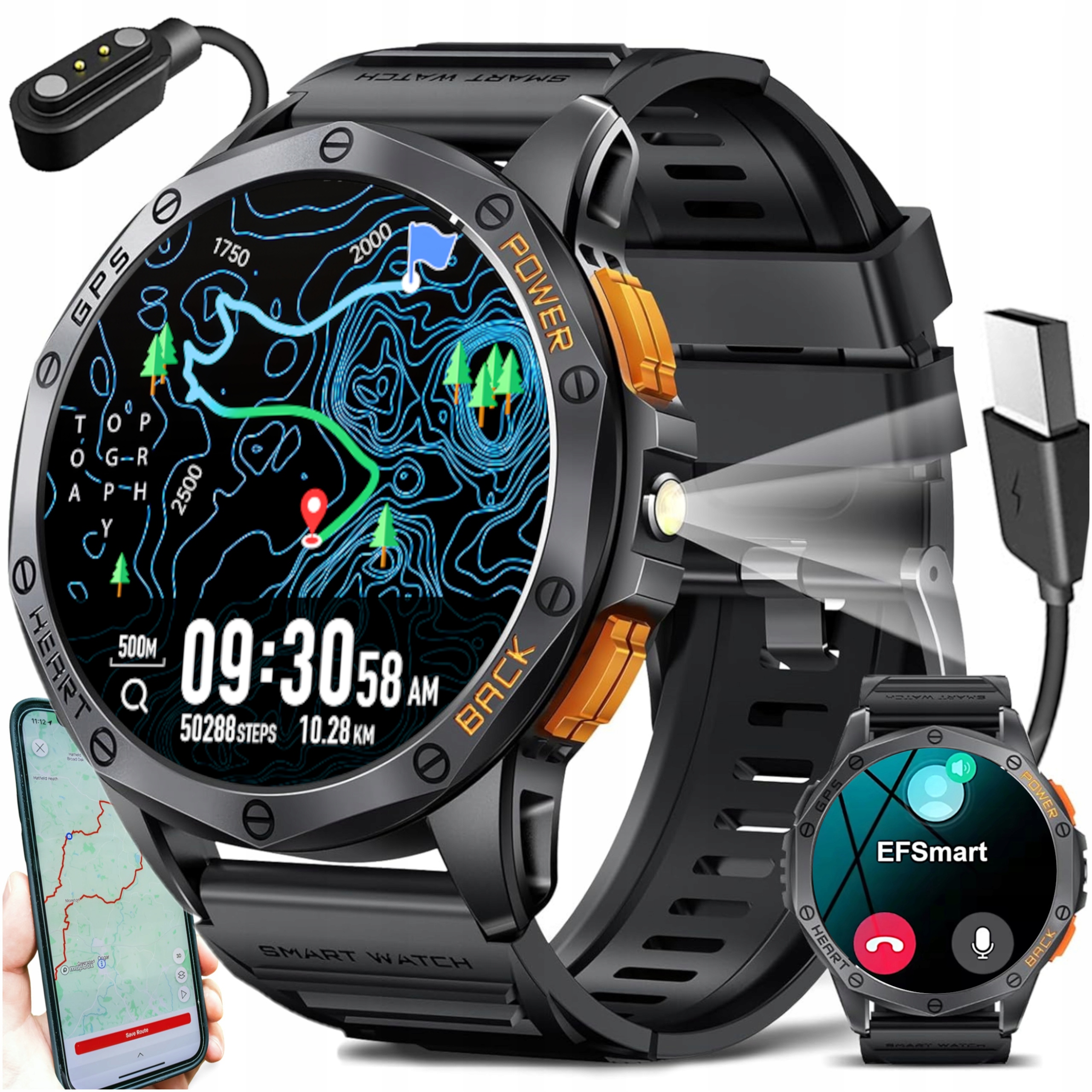 Chytré Hodinky Pánské Gps Hodinky Menu Polské Voděodolné Hovory Sport sklo