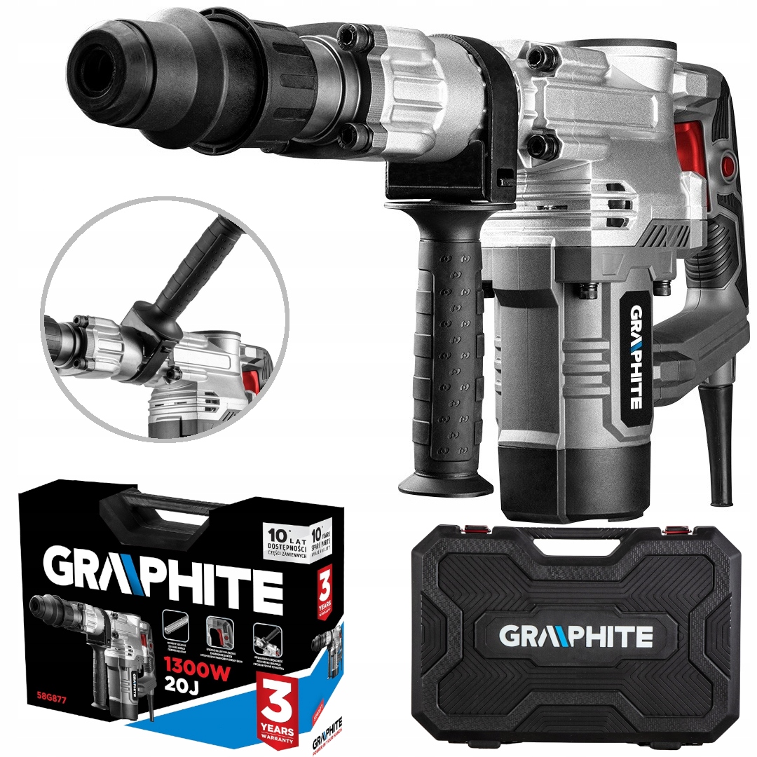 GRAPHITE MŁOT WYBURZENIOWY UDAROWY SDS-MAX 1300W