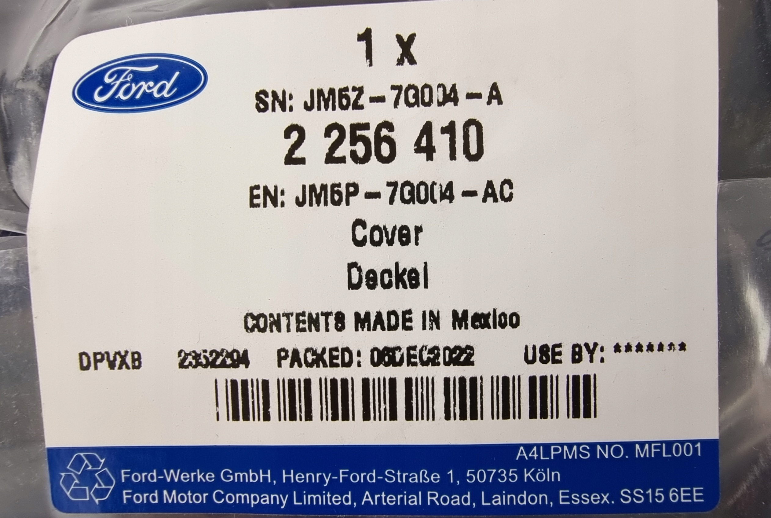 POKRYWA SKRZYNI BIEGÓW C-MAX EDGE FOCUS KUGA ORYG Producent części Ford OE