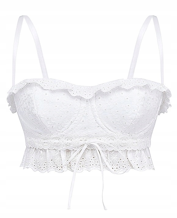 Bílý Top S Výšivkou Anglais Braletta Federica Bavlna vel.